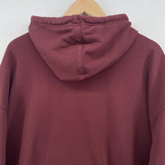 CHAMPION Hoodie Adult XS Classic Fleece Pullover Sport Sweatshirt Jumper Maroon - Picture 5 of 12